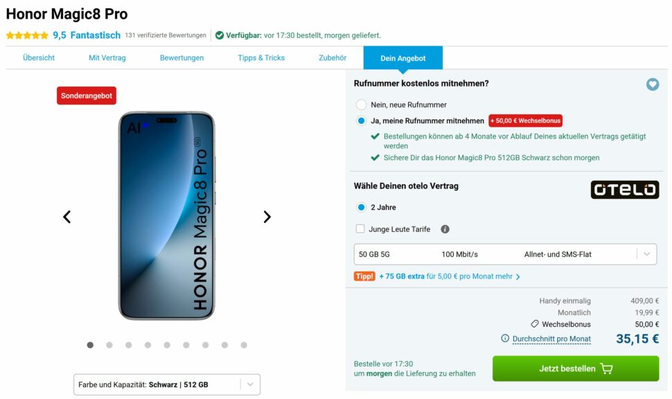 Honor Magic 8 Pro Gomibo Otelo Vertragsdeal Aug 2026 Honor Magic 8 Pro Gomibo Otelo Vertragsdeal Aug 2026