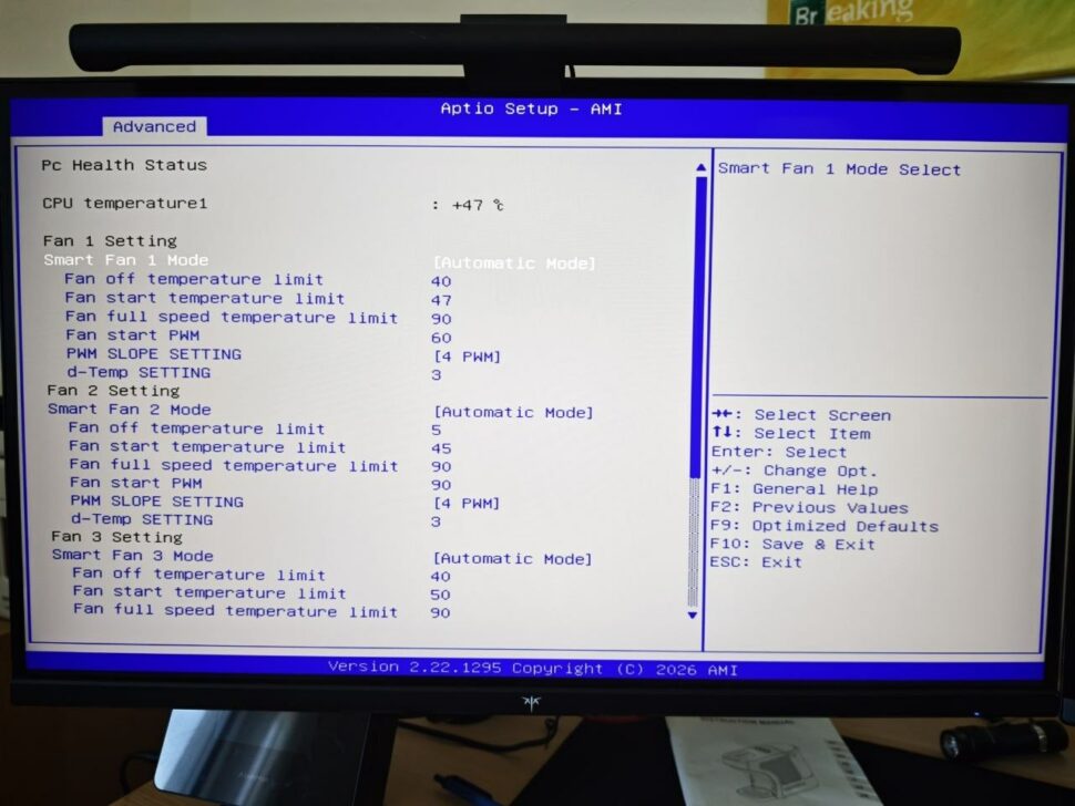 GMKtec NEO X1 Pro BIOS Luefterkurven GMKtec NEO X1 Pro BIOS Lüfterkurven