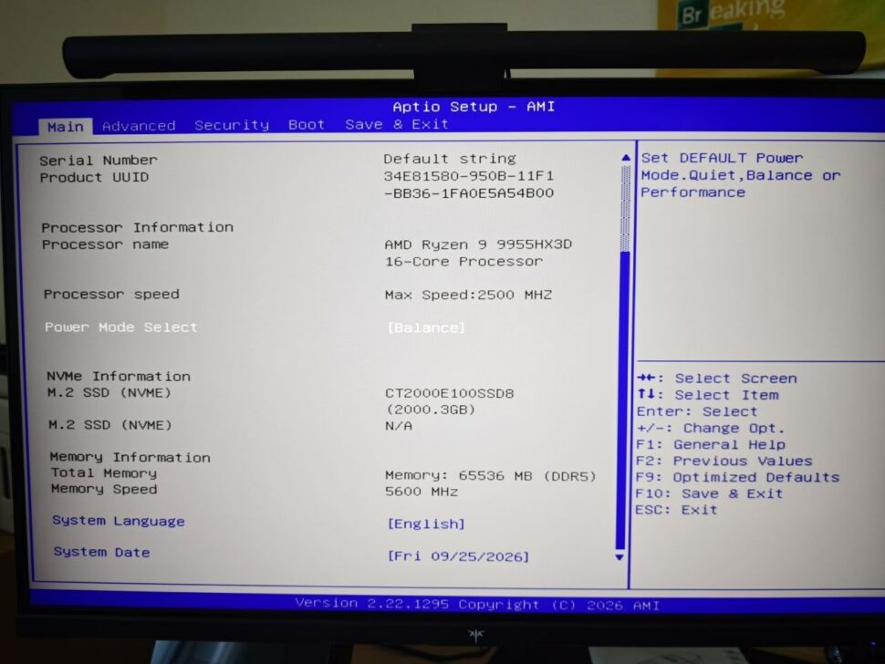 GMKtec NEO X1 Pro BIOS Main GMKtec NEO X1 Pro BIOS Main