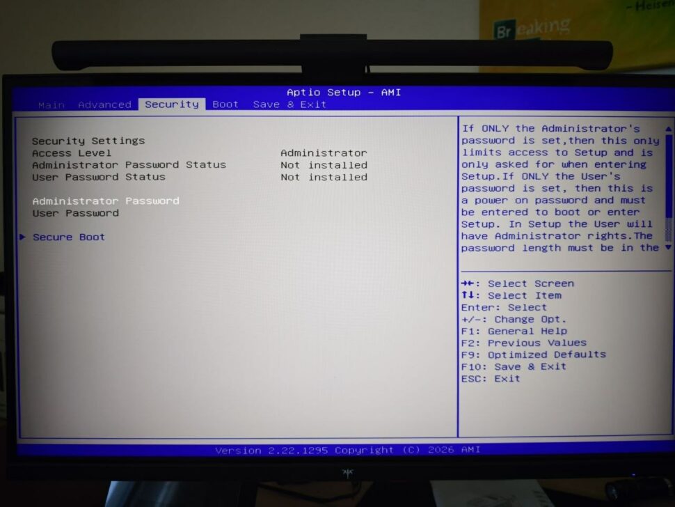 GMKtec NEO X1 Pro BIOS Security GMKtec NEO X1 Pro BIOS Security