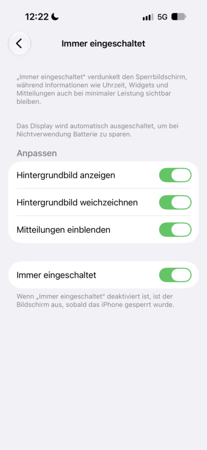 apple iphone 18 pro display settings always on display Apple iPhone 18 Pro Screenshot