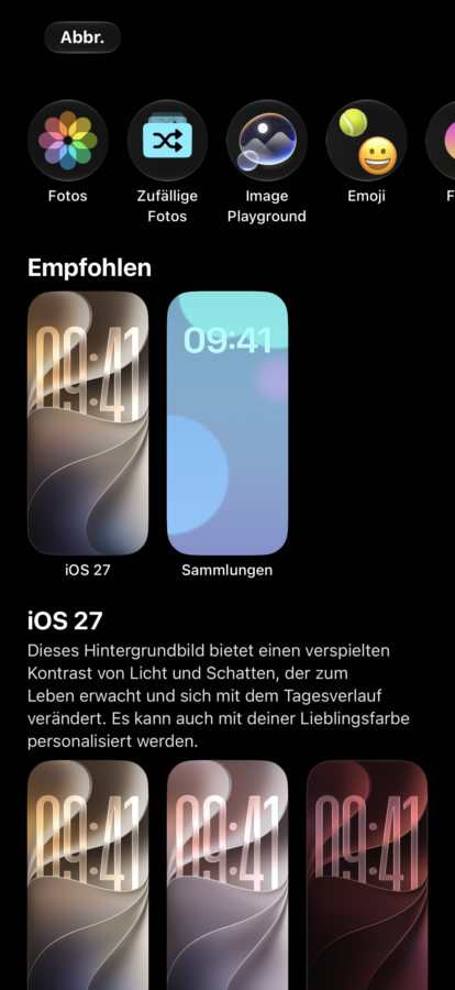 apple iphone 18 pro ios27 wallpaper Apple iPhone 18 Pro Screenshot