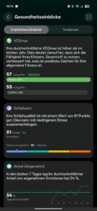 Huawei Watch D3 Test Screenshot App Gesundheitseinblicke VO2max Schlafwert Huawei Watch D3 Test Screenshot App Gesundheitseinblicke VO2max Schlafwert