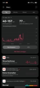 Huawei Watch D3 Test Screenshot App Herz EKG Arterielle Steifigkeit Huawei Watch D3 Test Screenshot App Herz EKG Arterielle Steifigkeit