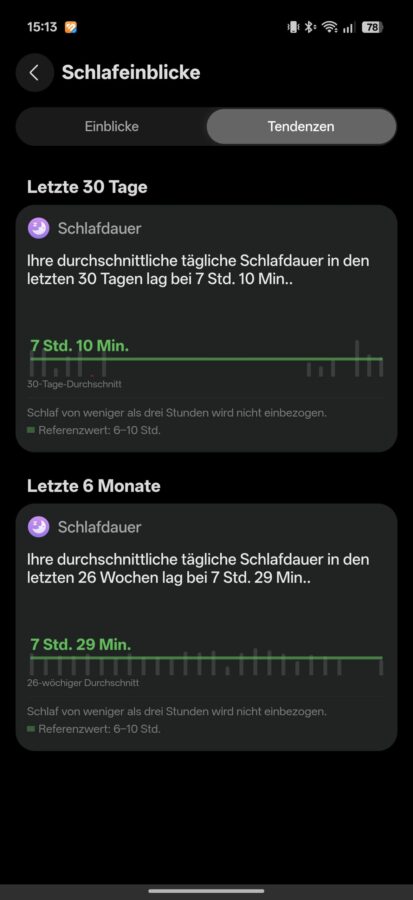 Huawei Watch D3 Test Screenshot App Schlaf Tendenzen Huawei Watch D3 Test Screenshot App Schlaf Tendenzen