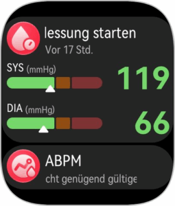 Huawei Watch D3 Test Screenshot Uhr Kachel Blutdruck ABPM Huawei Watch D3 Test Screenshot Uhr Kachel Blutdruck ABPM