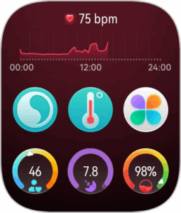 Huawei Watch D3 Test Screenshot Uhr Kachel Gesundheitswerte Huawei Watch D3 Test Screenshot Uhr Kachel Gesundheitswerte