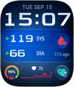 Huawei Watch D3 Test Screenshot Uhr Zifferblatt Blutdruck Huawei Watch D3 Test Screenshot Uhr Zifferblatt Blutdruck