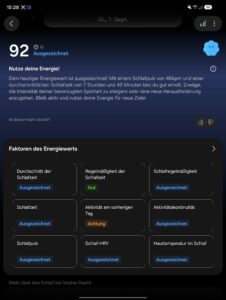 Samsung Galaxy Watch Ultra 2 Test Screenshot Energiewert Samsung Galaxy Watch Ultra 2 Test Screenshot Energiewert