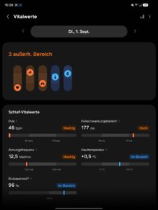Samsung Galaxy Watch Ultra 2 Test Screenshot Vitalwerte Samsung Galaxy Watch Ultra 2 Test Screenshot Vitalwerte