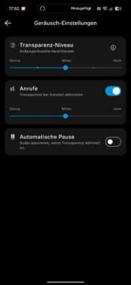 Sennheiser Momentum True Wireless 5 Test Screenshot 4 Transparenz Sennheiser Momentum True Wireless 5 Test Screenshot 4 Transparenz
