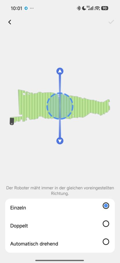 TerraMow Mini 500 App Mowing Direction TerraMow Mini 500: App Mowing Direction