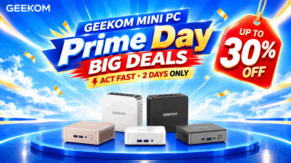 Geekom Prime Day Oktober 2026 Banner Geekom Mini-PCs zum Prime Day