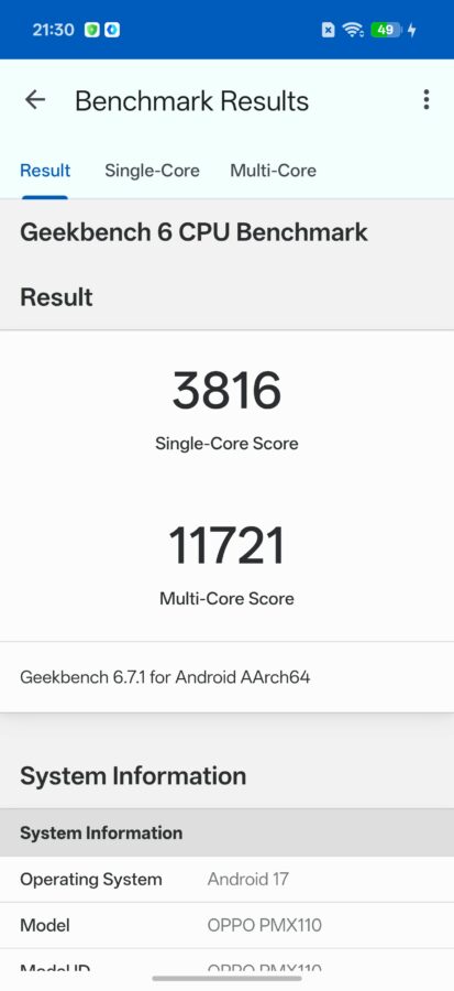 Oppo Find X10 Pro Max Geekbench 6 Oppo Find X10 Pro Max Geekbench 6