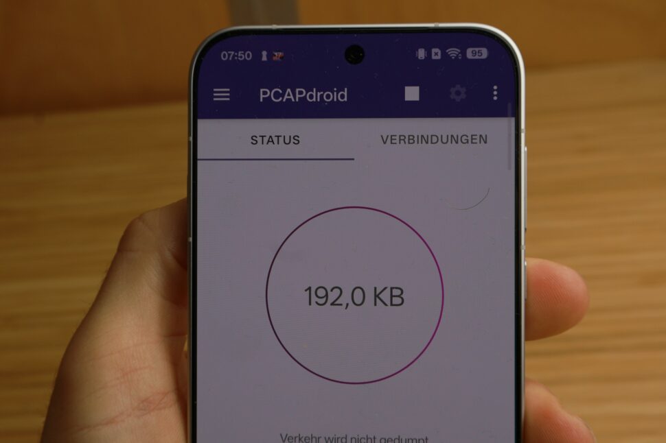 Oppo Find X10 Pro Max PCAPdroid Mitschnitt Status Oppo Find X10 Pro Max PCAPdroid Mitschnitt Status