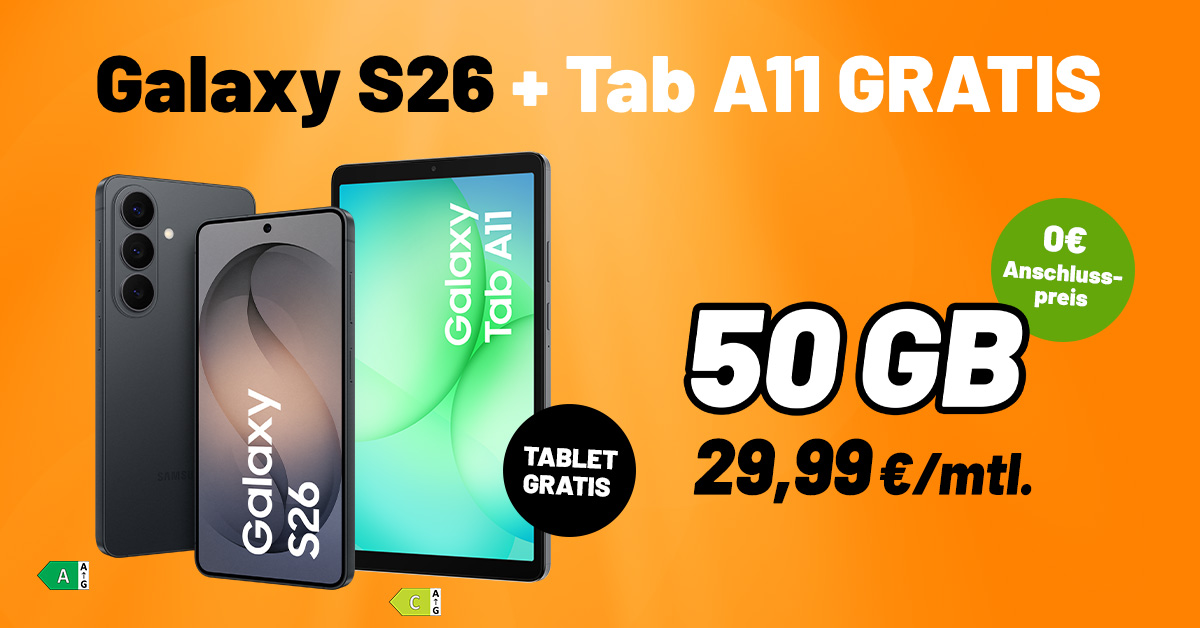 Samsung Galaxy S26 Tab A11 Klarmobil Angebot Samsung Galaxy S26 Tab A11 Klarmobil Angebot