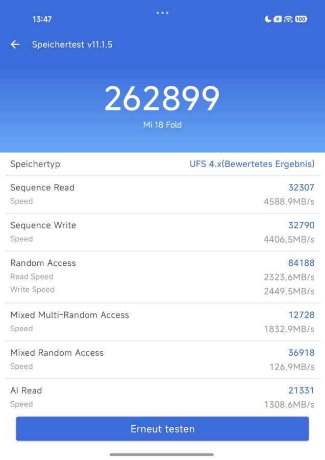 Xiaomi 18 Fold Antutu 11 Storage Test Xiaomi 18 Fold Antutu 11 Storage Test
