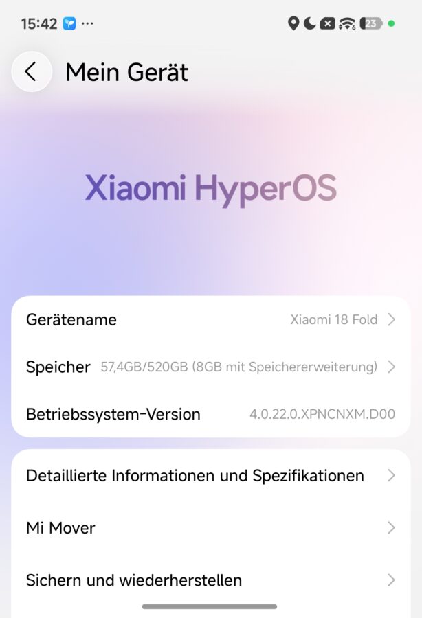 Xiaomi 18 Fold HyperOS4 Settings Xiaomi 18 Fold HyperOS4 Settings