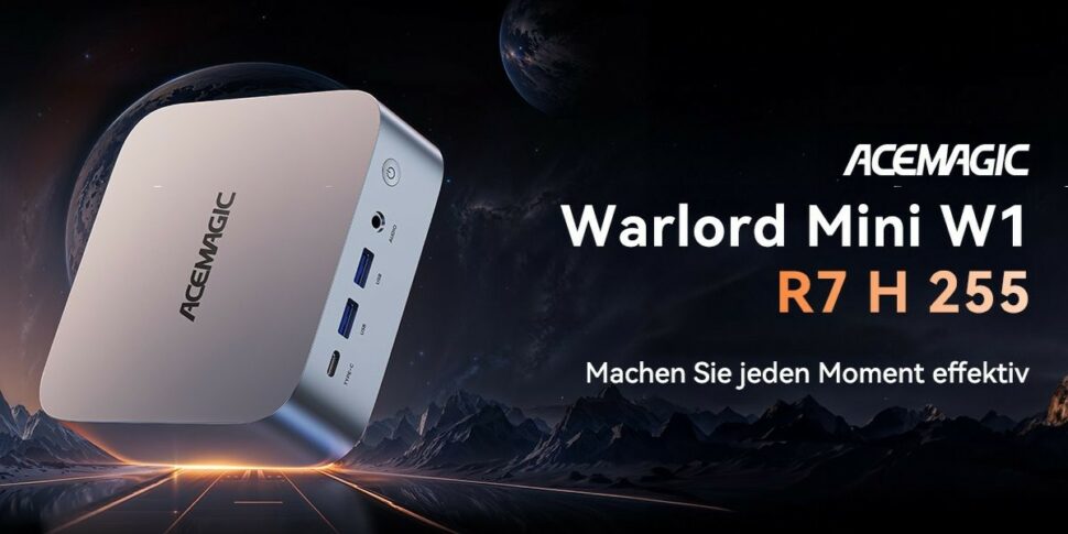 Acemagic W1 Mini PC Deal Okt 26 Head Acemagic W1 Mini-PC mit Ryzen 7 H 255