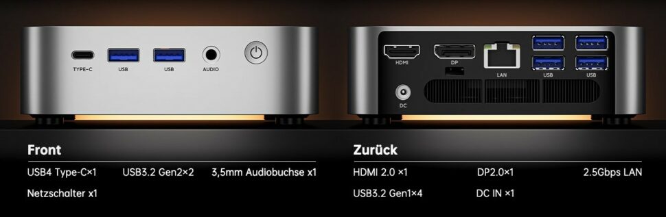 fa934420 3454 43b3 bcde 2c213366aa3b. CR001464600 PT0 SX1464 V1 Acemagic W1 Anschlüsse vorne und hinten