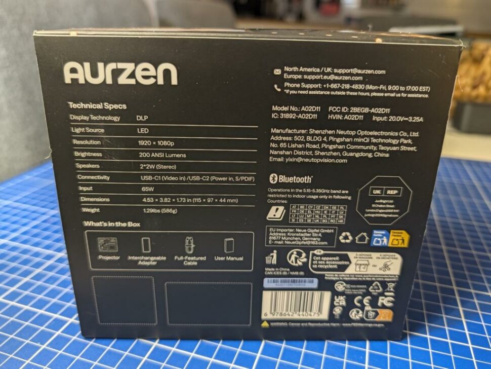 Aurzen ZIP PRO 15 Aurzen ZIP PRO Verpackung Rückseite