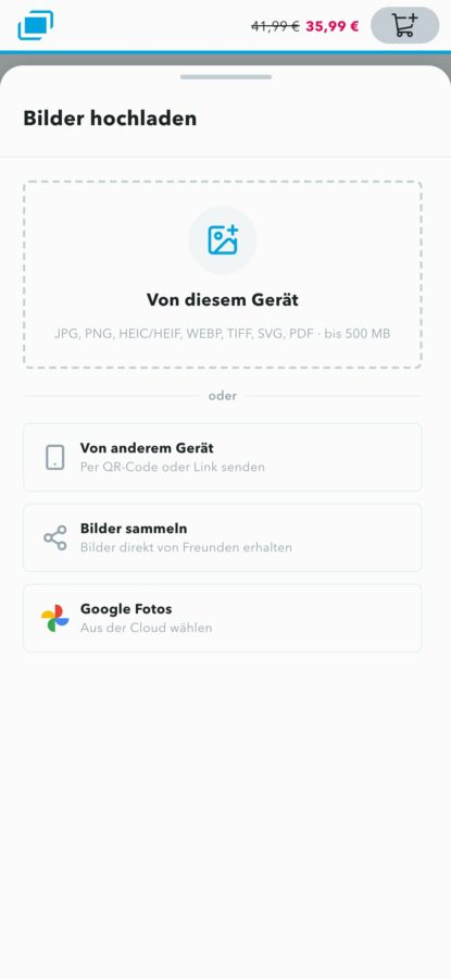 myposter konfigurator bild hochladen handy Bild hochladen im Myposter-Konfigurator auf dem Handy
