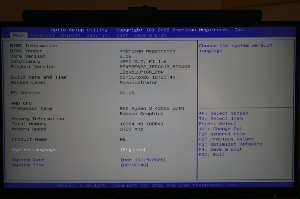 SOYO M5 BIOS Hauptseite Soyo M5