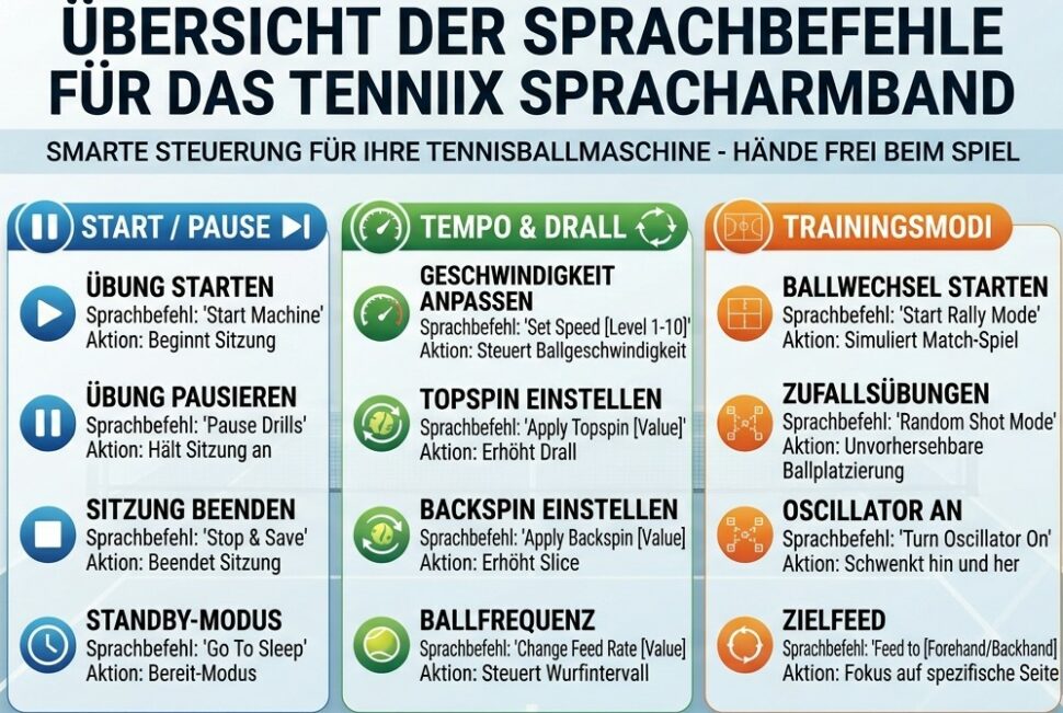 Tenniix Pro Sprachbefehle Tenniix Pro Sprachbefehle