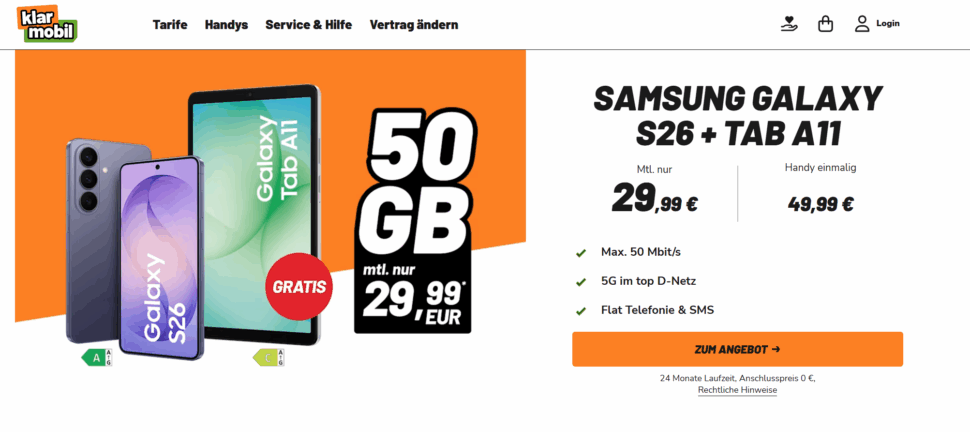 S26 Tab bei Freenet Aktion S26 Tab bei Freenet Aktion