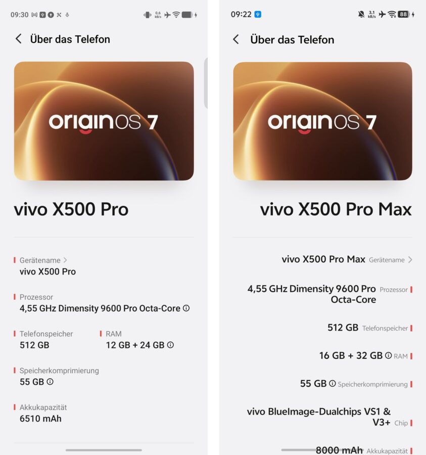 Vivo X500 Pro Global vs China Ueber das Geraet Vivo X500 Pro Global vs China Ueber das Geraet